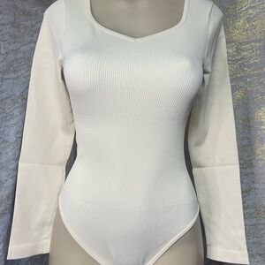 Cream Long Sleeve Bodysuit